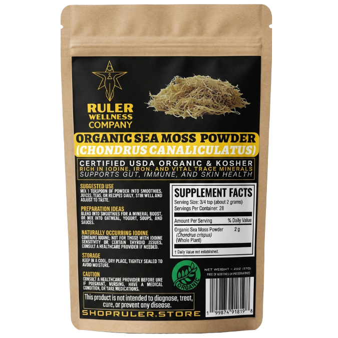 Ruler Wellness Organic Sea Moss Powder pouch